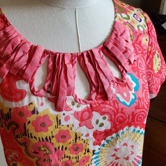 J.Crew Boho Cotton T-Shirt Ribbon, Floral sz 6 - Picture 3 of 11